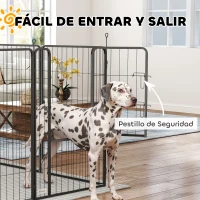 PawHut Parque para Perros de 8 Paneles de 100 cm de Altura con Puerta para Interior y Exterior Negro(m-5)