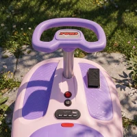AIYAPLAY 12V Electric Wiggle Car with Pedal, Kids Electric Car with 2 Speeds, Soft Start, Music, Lights for 3-5 Years, Purple(m-8)