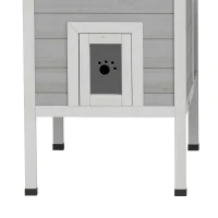 PawHut Outdoor Cat House, Insulated Cat Shelter with Insulated Liner, Waterproof Asphalt Roof, Escape Door, Opening Top(m-12)