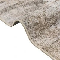 HOMCOM Vloerkleed van polyester, modern artistiek patroon, wasbaar, bruin(m-11)