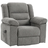 HOMCOM Oversized Riser Recliner Chair with Massage and Heat, Power Lift Recliner for Elderly with Wide Seat and Back, Grey(m-15)