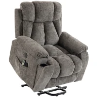 HOMCOM Relaxsessel Fernsehsessel mit Aufstehhilfe, Massage & Wärme, Seniorensessel mit breiter, tiefer Sitzfläche, USB-Anschluss(m-1)