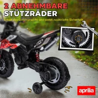 AIYAPLAY Elektro Motorrad Kinder 12 V Elektromotorrad mit 2 Motoren Stützrädern, Stoßdämpfer 13 Zoll Räder Musik, USB(m-5)