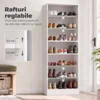 HOMCOM Pantofar cu Rafturi Reglabile, pentru 21 de Perechi, Alb(m-5)