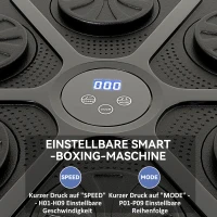 SPORTNOW Musik-Boxmaschine, Rhythmisches Boxgerät, 9 Modi, Bluetooth, LED-Lichter, mit Boxhandschuhen, Schwarz(m-4)