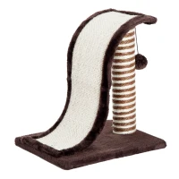 PawHut PawHut Árbol Rascador para Gatos tipo Centro de Juegos con Poste de Sisal Natural y Pelota para Jugar y Arañar 35x30x39cm Color Marrón(m-10)