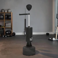 HOMCOM Staande bokszak met speedball, reflexstang, in hoogte verstelbaar, voor volwassenen, 155-205cm, zwart(m-9)