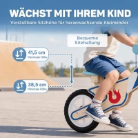 AIYAPLAY Kinderloopfiets 3-5 jaar, houten loopfiets tot 50 kg met EVA-wielen en verstelbare zitting, naturel(m-5)