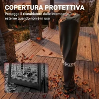 Outsunny Riscaldatore Elettrico a Infrarossi 2000 W con Custodia, IP65, Nero(m-6)