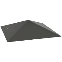 Outsunny Ersatzdach für Pavillon 3 x 3 m wasserabweisend Pavillondach UPF30+ Ersatzbezug Oxford-Stoff, 370 g/m², Grau(m-12)