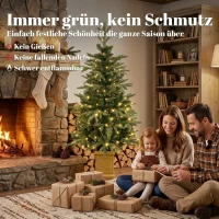 HOMCOM Kunstkerstboom 120 cm met 110 leds, 147 takpunten, 2 lichtkleuren en afstandsbediening(m-4)