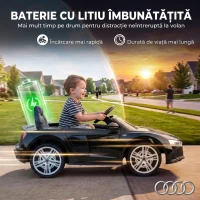 AIYAPLAY Mașinuță Electrică pentru Copii 12V Audi R8 Spyder, 3+ Ani, 3-5 km/h, cu 2 Motoare și Telecomandă, Negru(m-6)