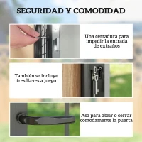 Outsunny Puerta de Jardín Metálica con Cerradura y Llaves de Acero Galvanizado Resistente a la Intemperie 147,5x89 cm Negro(m-5)