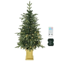 HOMCOM Kunstkerstboom 120 cm met 110 leds, 147 takpunten, 2 lichtkleuren en afstandsbediening(m-14)