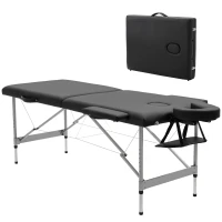 HOMCOM inklapbare massagetafel, inclusief gezichtsondersteuning, armleuningen en handsteunen, mobiele massagetafel, 185 cm x 70 cm x 82 cm(m-10)