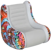 Outsunny Aufblasbarer Sitzsack, Schaukelfunktion, bequem, stichfest, bis 80 kg, 94x76x75cm(m-1)