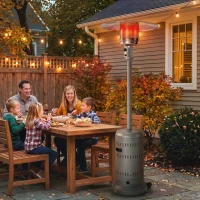 Outsunny Chauffage Extérieur Terrasse Portable 13 kW, Niveaux de Chauffe Réglables, Protection Anti-Basculement, 82x82x223cm Gris(m-16)