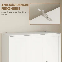 HOMCOM Dulap Modern cu Bară pentru Umerașe, 3 Sertare și Raft Reglabil, Alb(m-6)