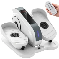 SPORTNOW Elliptique de bureau, vélo elliptique électrique écran LCD, télécommande et 10 vitesses réglables, 45 x 42 x 27 cm blanc(m-11)