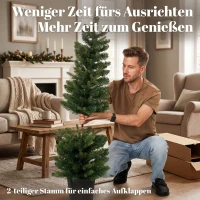 HOMCOM Set van 2 kunstkerstbomen 120 cm, den voor entree met 170 takpunten, potbasis, groen(m-6)