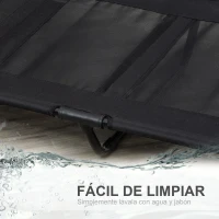 PawHut Cama para Mascotas Portátil con Zona de Malla Transpirable y Tela Oxford para Interior Exterior 92x76x18 cm Negro(m-5)