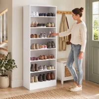 HOMCOM Sapateira com Prateleiras Ajustáveis, Suporta Até 21 Pares, Branco(m-6)