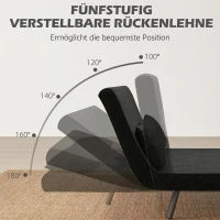 HOMCOM Schlafsofa 2er-Sofa Samtsofa, Schlaffunktion, inkl. 2 Kissen, Samtoptik, Schwarz(m-5)