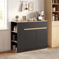 HOMCOM Dressoir, buffetkast met groot kastvak, 3-laags schap en lade, zwart, 110 x 29,5 x 82 cm(m-8)