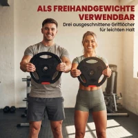 SPORTNOW 4er Gewichtsplatten-Set für Training, Fitnessstudio, Heimtraining, Stärke-Training, 2 x 5 kg und 2 x 2,5 kg, Schwarz(m-4)
