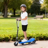 HOMCOM Patinete Eléctrico Plegable para Niños y Adolescentes de +7 Años con Manillar Ajustable en Altura 78x37x87-95 cm Azul(m-10)