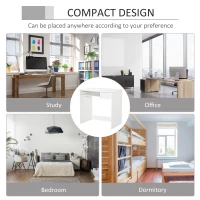 HOMCOM 80cm Compact Computer Desk with Keyboard Tray, Home Office Desk with Drawer for Bedroom Study, White(m-6)