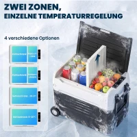 Outsunny Compressor-koelbox 50L -20℃-20℃ elektrische koelbox met dual-zone temperatuurregeling, APP, LED, batterijbeveiliging en opvouwbare handgreep(m-5)