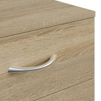HOMCOM Three-Drawer Simple Bedside Table - Oak(m-10)