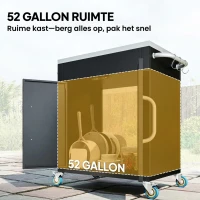 HOMCOM keukenwagen met wielen serveerwagen rvs zwart(m-5)