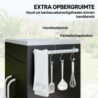 HOMCOM keukenwagen met wielen serveerwagen rvs zwart(m-6)