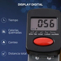 HOMCOM Máquina de Remo Hidráulico Plegable con 3 Niveles de Resistencia Monitor Digital y Pedal Antideslizante para Fitness en Casa Acero 129x70x70 cm Negro y Plata(m-5)