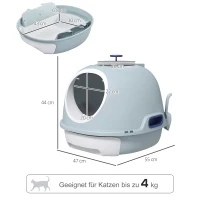 PawHut kattentoilet kattenbak dakraam bodembak schep draagbaar PP ABS(m-3)