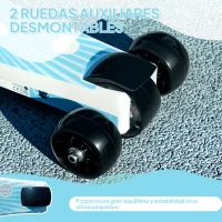 AIYAPLAY Patinete Eléctrico para Niños de 4 a 7 Años con Luces Ruedas Auxiliares y Freno de Pie Velocidad Máxima de 6 km/h Azul(m-4)
