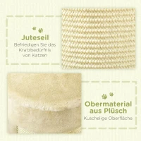PawHut Krabpaal met speelgoed, inclusief 2 ballen. Zacht pluche, 34 cm x 25,5 cm x 58 cm, Crèmewit(m-6)