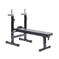 HOMCOM Banco de Pesas Plegable Banco de musculación Entrenamiento Máquina Gimnasio Gym Altura Ajustable Carga 150kg(m-1)