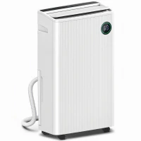 HOMCOM 5500mL Portable Dehumidifier with Air Purifier, UVC, Ioniser, 24H Timer, 5 Modes, 16L/Day, for Home Laundry, White(m-1)