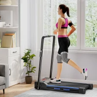 HOMCOM Folding Motorised Home Treadmill Walking Machine with LCD Monitor, Blue(m-14)
