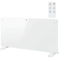 HOMCOM Radiateur Électrique Connecté WiFi 2000 W, Chauffage Convecteur Sur Pied ou Mural, Télécommande, Écran LED, 15-22m²(m-16)