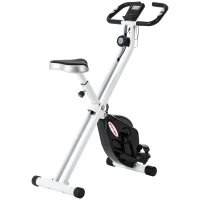 SPORTNOW Bicicletă fitness pliabilă magnetică, 8 niveluri, afișaj LCD, roți și șa reglabilă, negru(m-11)