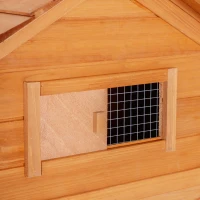 PawHut Gallinero Exterior con Ruedas 210x90x130 cm Jaula para Gallinas de Madera con Corral de Metal Techo Abatible Natural(m-9)