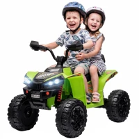 AIYAPLAY 24V 2 Seater Electric Quad Bike for Kids, Ride On Car ATV Toy w/ Forward Backward, for Boys Girls 3-8 Years, Green(m-15)