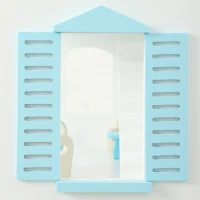 AIYAPLAY Casa de Muñecas de Madera de 3 Pisos con Ascensor y Balcón 5 Habitaciones y 13 Muebles para Niños de 3 a 6 Años Azul(m-9)