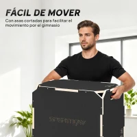 SPORTNOW Cajón Pliométrico de Madera 3 en 1 con 3 Alturas Diferentes Asas sin Esquinas Entrenamiento de Salto 61x51x41 cm(m-7)