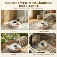 PawHut Comedero Automático para Gatos y Perros con Paquete de Hielo Temporizador Programable 6 Cuencos Pantalla LED(m-8)