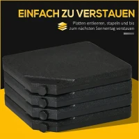 Outsunny Sonnenschirmständer 4-teilig Schirmgewicht, Schirmständer für Ampelschirm Sand/Wasser bis 60/70 kg(m-7)